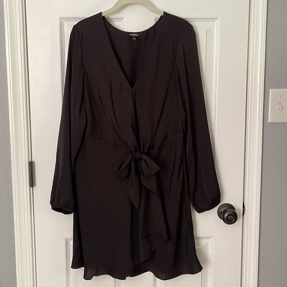 Express Black Faux Wrap Dress